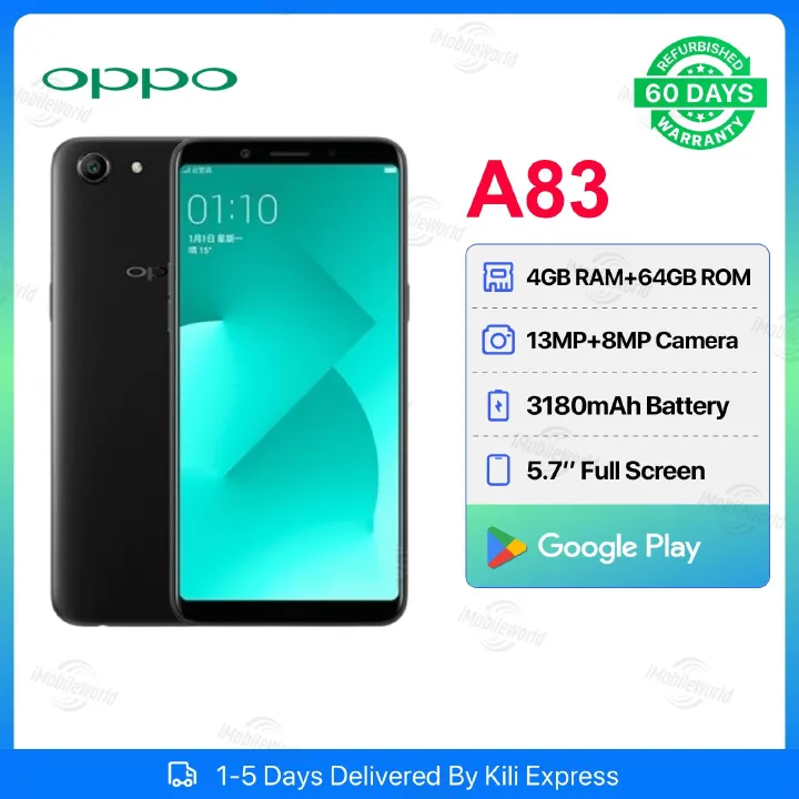 Refurbished OPPO A83 3/4GB RAM 32/64GB ROM 5.7inch 3200mAh Dual SIM 8MP+13MP  Android Smartphones/Mobile Phones