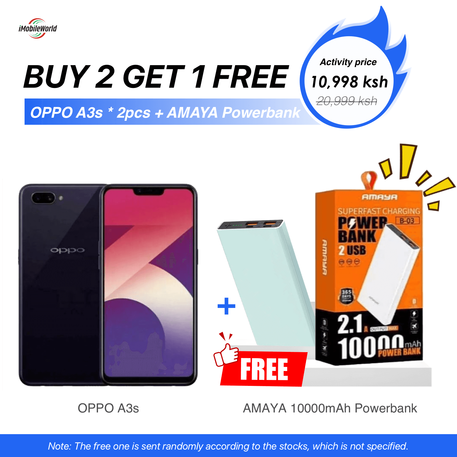 【Buy 2 Get 1 Free】Refurbished OPPO A3s 4GB RAM 64GB ROM 6.2inch " 4230 mAh Dual SIM 13MP+8MP Face Unlock Android Smartphones/ Mobile Phones