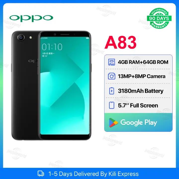 Refurbished OPPO A83 3/4GB RAM 32/64GB ROM 5.7inch 3200mAh Dual SIM 8MP+13MP  Android Smartphones/Mobile Phones