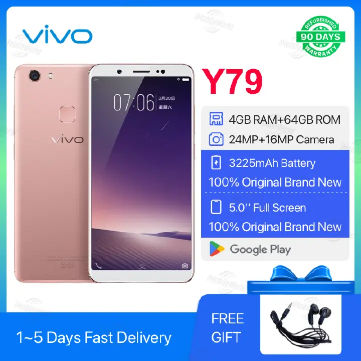 Refurbished Vivo Y79 4GB RAM 64GB ROM 5.99inch " 3225 mAh Dual SIM 4608 x 3456 pixels Android Smartphones/ Mobile Phones