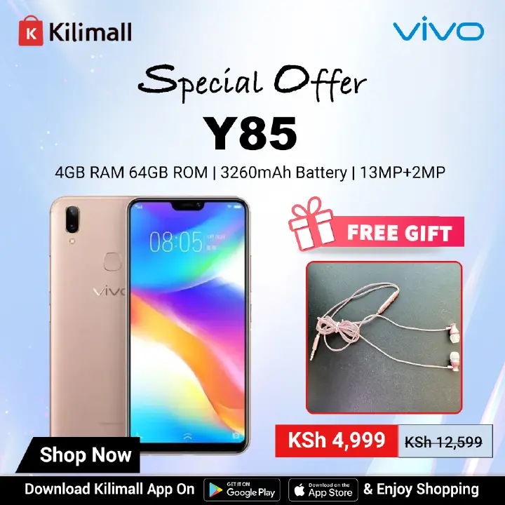 【Buy 1 Get 1 Wired Earphone Free】Refurbished VIVO Y85 4GB RAM 64GB ROM  6.26" 13MP+2MP 3260 mAh Dual SIM Android Smartphones/ Mobile Phones+ GUOHAO Wired Earphone