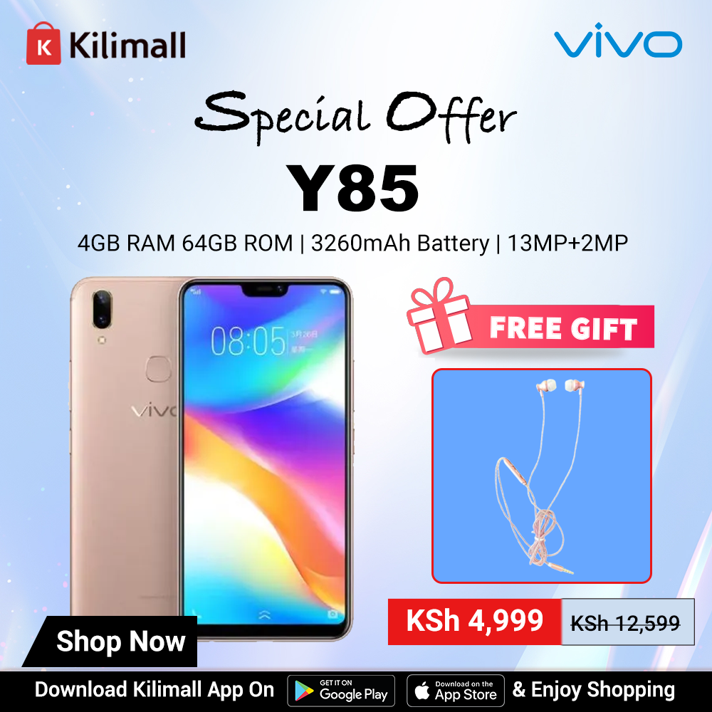 【Buy 1 Get 1 Wired Earphone Free】Refurbished VIVO Y85 4GB RAM 64GB ROM  6.26" 13MP+2MP 3260 mAh Dual SIM Android Smartphones/ Mobile Phones+ GUOHAO Wired Earphone