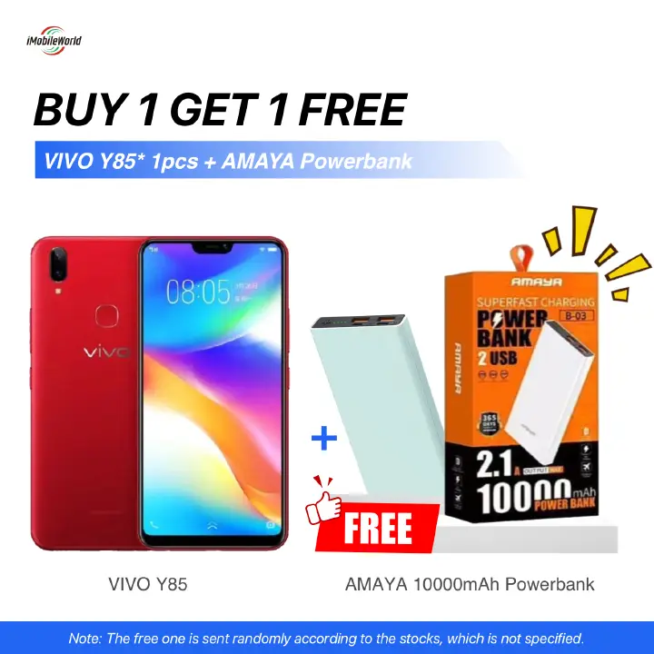 【Buy 1 Get 1 PowerBank Free】Refurbished VIVO Y85 4GB RAM 64GB ROM  6.26" 13MP+2MP 3260 mAh Dual SIM Android Smartphones/ Mobile Phones