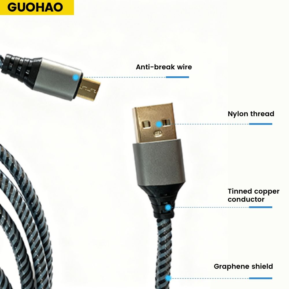 GuoHao Quick CHARGE USB Data Cable Quick Charge Liquid Silicone Protective Case for Android Data Cable, Random Shipments