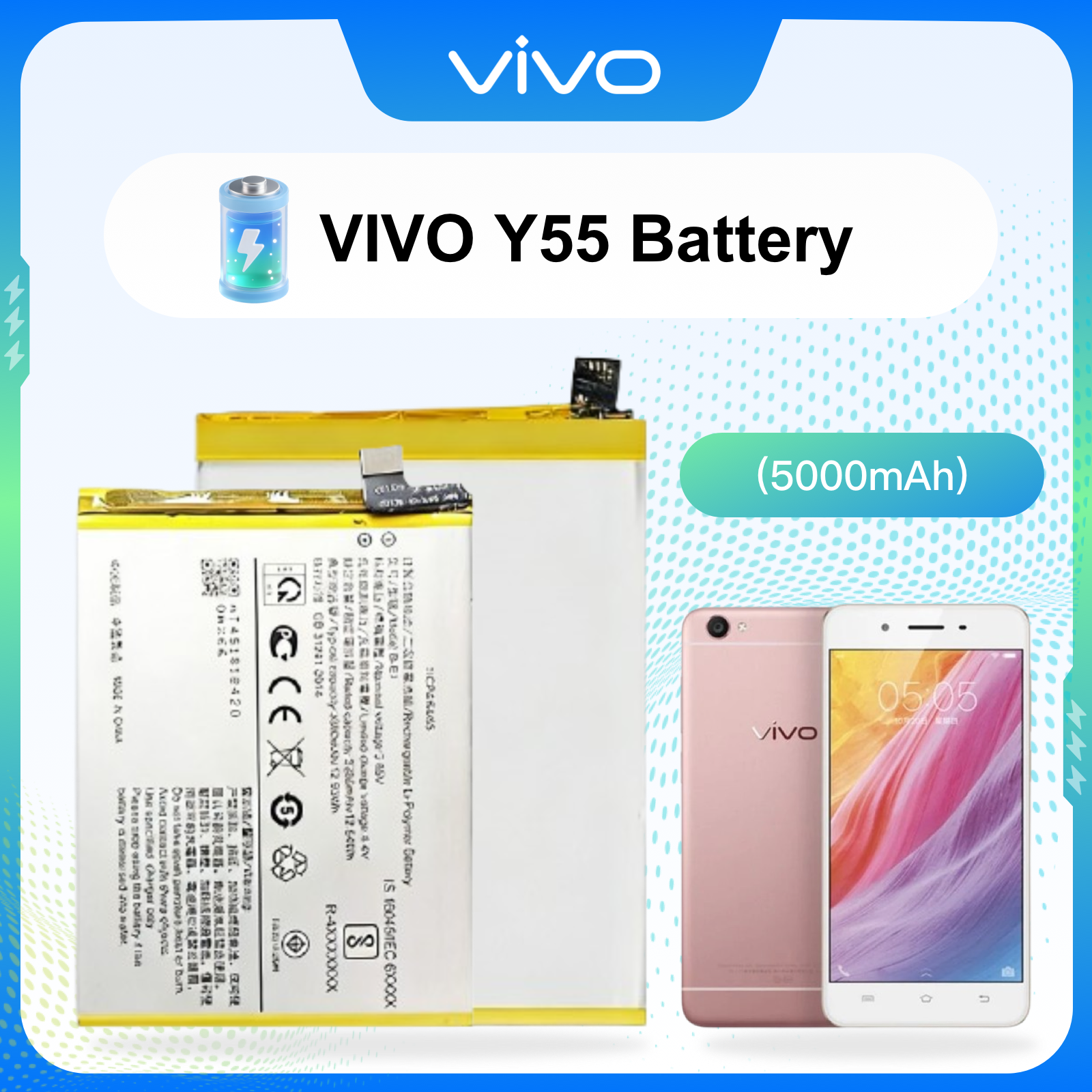 Brand New OEM-Grade Smartphone Battery | High-Capacity Safe Cell Compatible with vivo / OPPO (Specific Models)