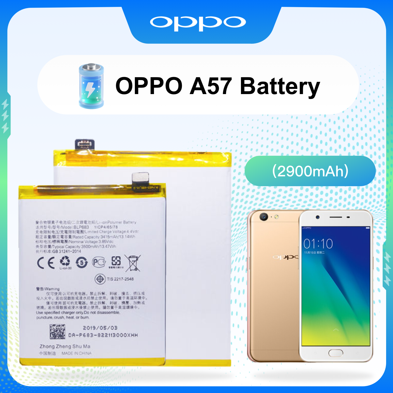 Brand New OEM-Grade Smartphone Battery | High-Capacity Safe Cell Compatible with vivo / OPPO (Specific Models)