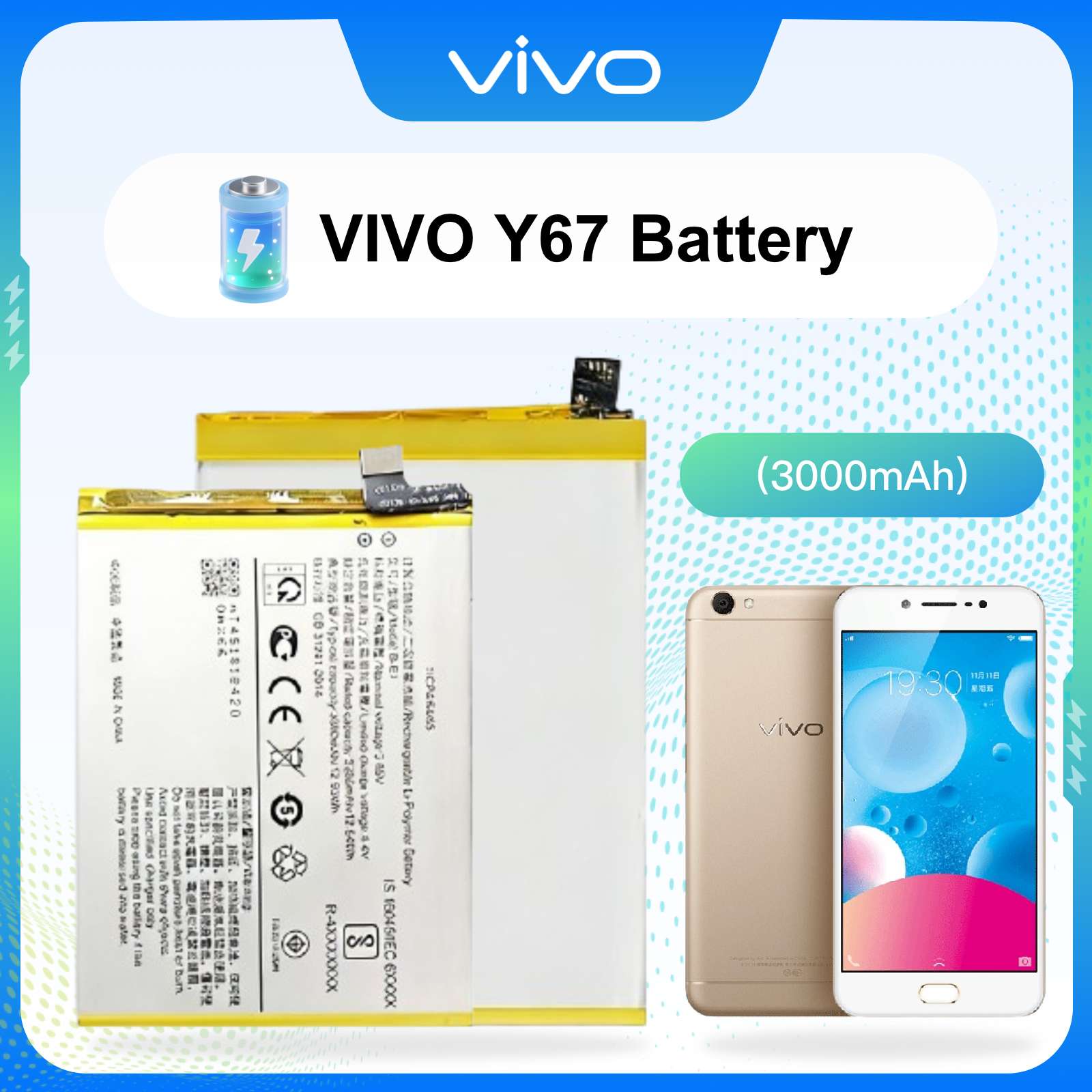 Brand New OEM-Grade Smartphone Battery | High-Capacity Safe Cell Compatible with vivo / OPPO (Specific Models)