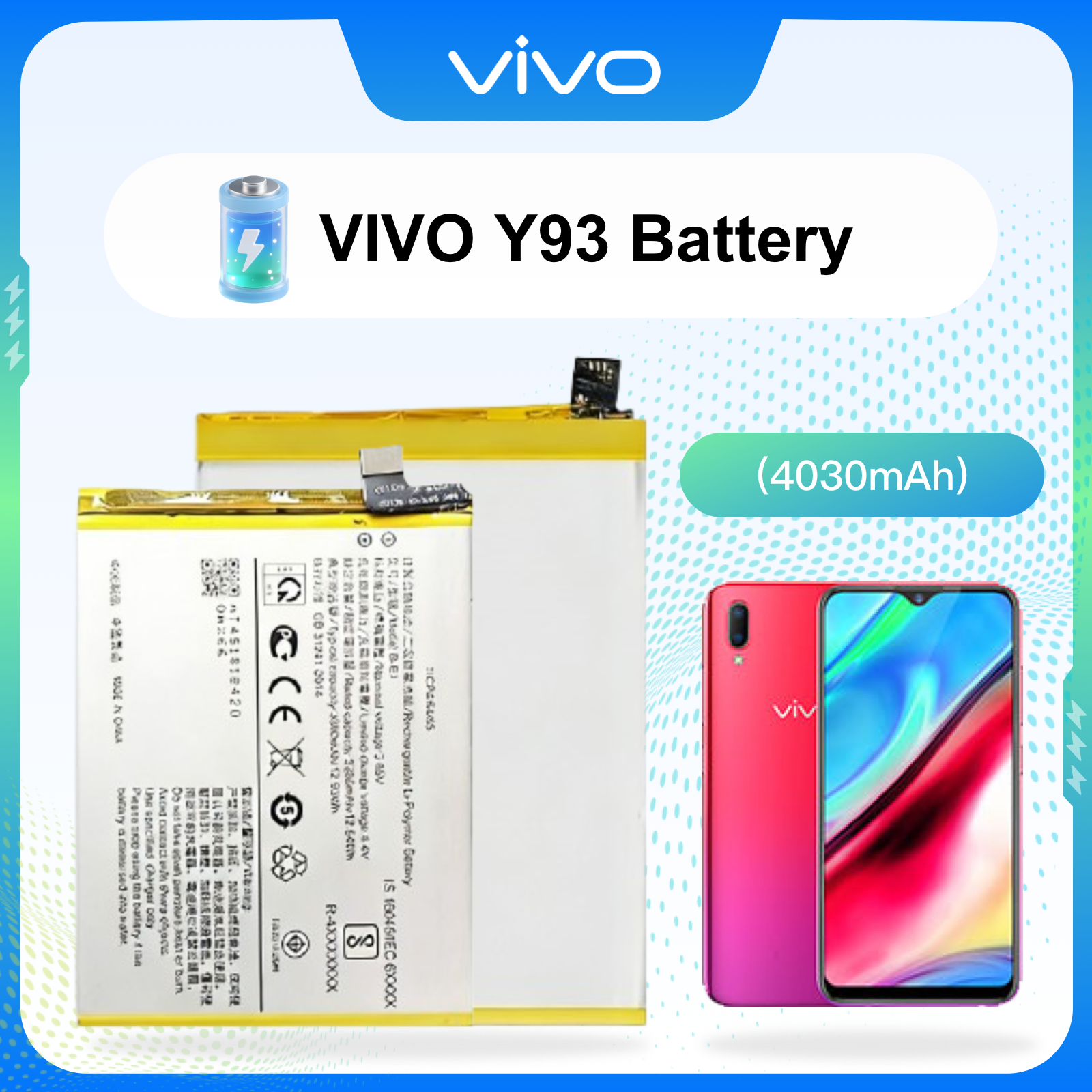 Brand New OEM-Grade Smartphone Battery | High-Capacity Safe Cell Compatible with vivo / OPPO (Specific Models)