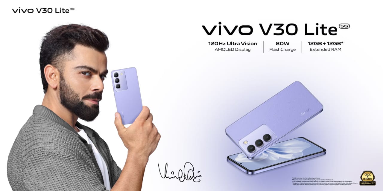VIVO V30 Lite 256GB ROM UPTO 16GB ROM(8+8GB EXTENDABLE) 6.67''120Hz Amoled Display Snapdragon 695 SoC 64 +8 +2MP Camera 50MP Selfie Camera Dual Sim 80W + 5000mAh Smart Phone