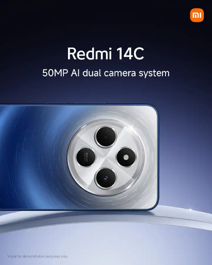 XIAOMI Redmi 14C 128GB Storage Upto 8(4+4)GB Ram 50MP AI Dual Camera Immersive 6.88" UHD Display Upto 120Hz Refresh Rate Dual Sim 5160mAh (typ) Battery Elegant glass back cover Smart Phone