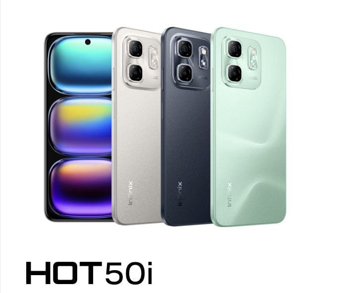 {LIMITED OFFER} New Arrival Infinix Hot 50i 4G, Screen 6.78-inch 120Hz,12 GB(6+6)RAM+128GB ROM' Battery: 5000mAh, 18W Wired, Dual SIM (Nano-SIM, dual stand-by), Ultra Sleek 48 MP Camera Smart Phones