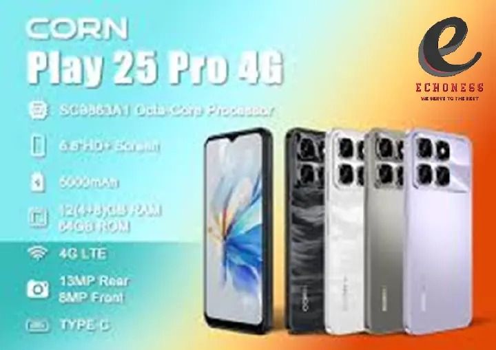 [ NEW ARRIVAL ] CORN PLAY 25 PRO 4G, 6.8" HD+, STORAGE ROM 64GB RAM 12GB STRONG BATTERY 6000 mAh DOUBLE SIM CARD SMART PHONE ON OFFER ,8MP SEILFE 13MP TYPE-C