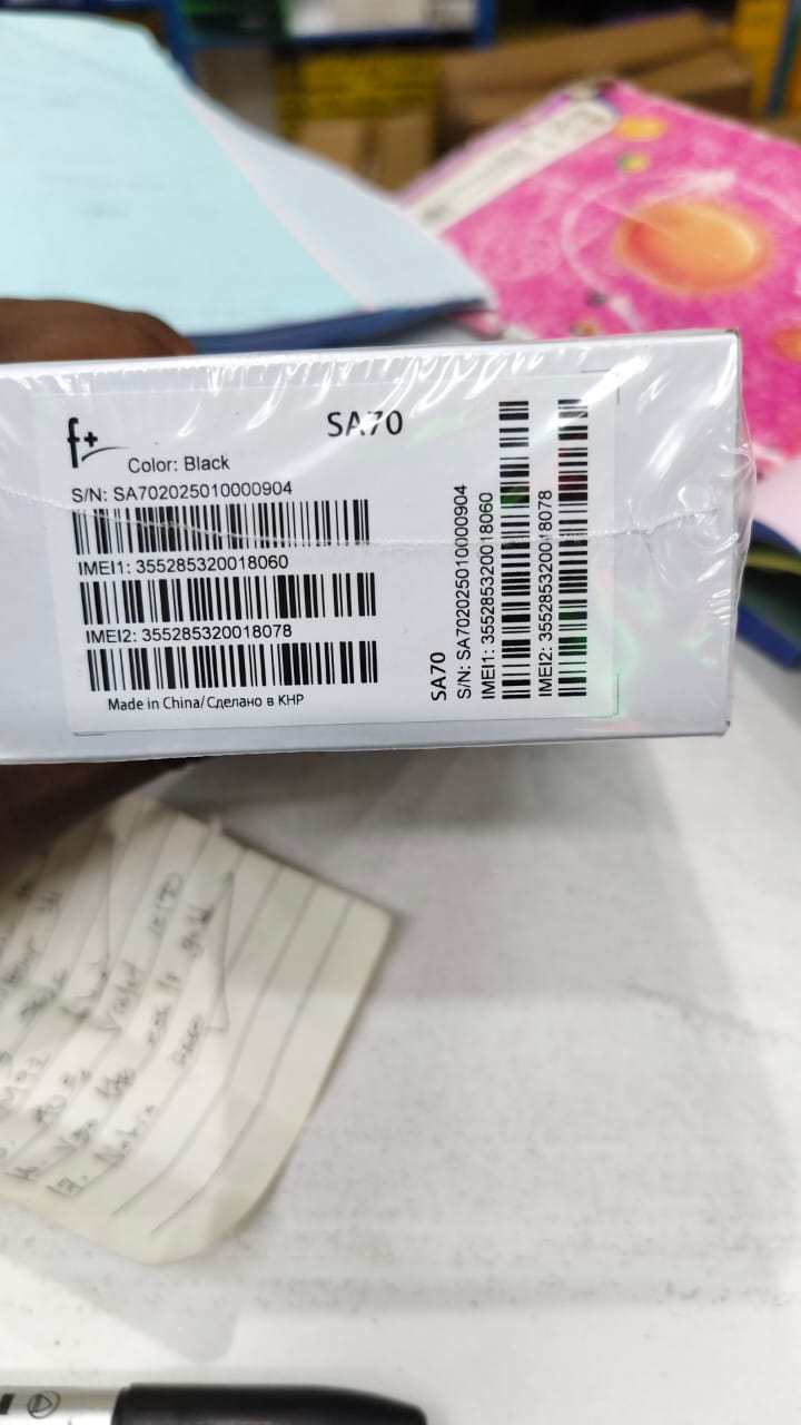 F+ SA70 5.5 INCH DISPLAY WITH 2GB RAM AND 16GB ROM DUAL SIM CARD PHONE, 5MP REAR CAMERA & 2MP FRONT CAMERA, 3000mAh BATTERY WITH BLUETOOTH CONNECTIVITY, FM RADIO ANDROID