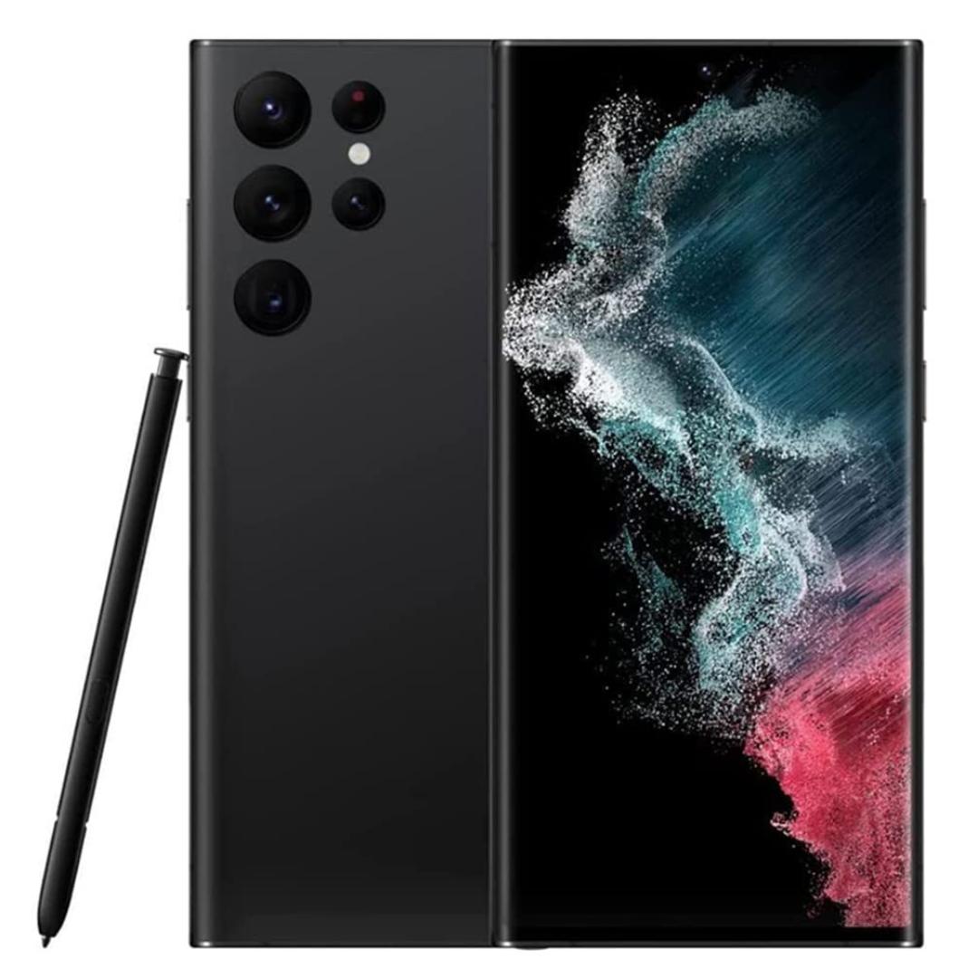 [Flagship Powerhouse] The Samsung Galaxy S22 Ultra 5G 256GB ROM +12GB RAM Smartphone 6.8" AMOLED Snapdragon 8 Gen 1 + S Pen  Dual SIM, 108MP Camera, 5000mAh Battery, 5G Smartphone -Black/Burgandy