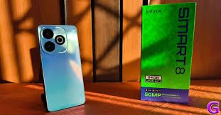 BRAND NEW Infinix Smart 8 128GB+4GB 90Hz 6.6'' HD+ Display 13MP Dual Rear Camera 8MP Selfie 5000mAh Battery Unisoc T606 Type-C Dual SIM Side Fingerprint Unlock Android 13 Smart Phone Timber Black, Shi