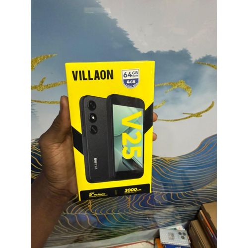 BRAND NEW Villaon V25 64GB+2GB (2+2) 5.0″ Display 8MP Rear + LED Flash 5MP Selfie 3000mAh Battery Dual SIM Type-C Charger Free LED Bulb & Pod Included Smart Phone Basic Android Experience Side / Rear