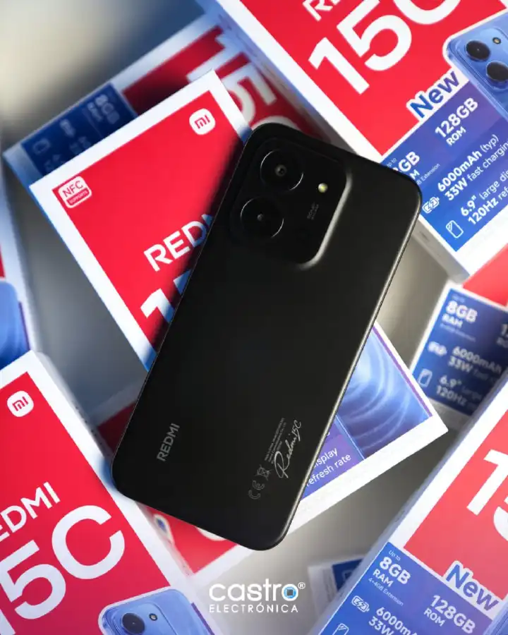 REDMI 15C 128GB ROM 8(4+4) GB Ram 6.9'' LCD 50MP Main Camera 8MP selfie camera 6000mAh 33W Fast Charger Android 15 Xiaomi Hyper OS 2 Mediatek Side Fingerprint smart phones + FREE GIFTS FOR YOU