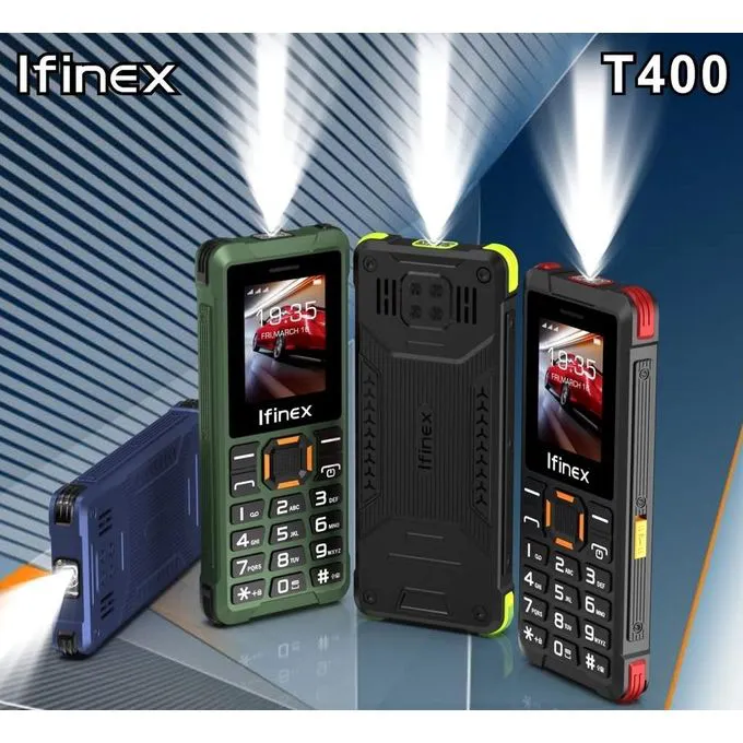 Ifinex T400 TRIPLE SIM CARD FEATURE PHONE WITH Bluetooth /Wireless FM/SD Slot kabambe/katululu/mulika mwizi/button feature phone
