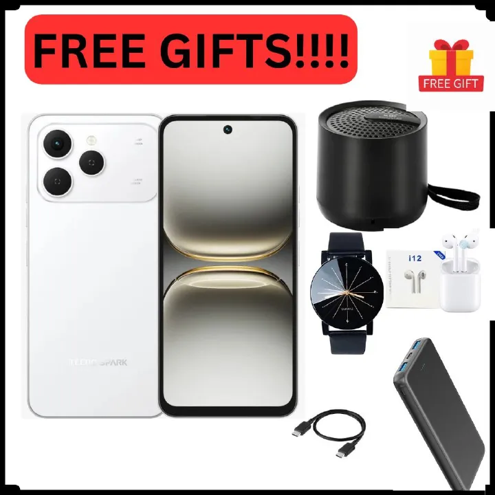 Tecno Spark 40 128GB + 8GB(4+4GB EXTENDED) 6.67'' Hole Screen Camera 50MP Main Camera 8MP Front Camera 45W Super Charging 5200mAh Battery Side Fingerprint smartphone + FREE GIFT GIFTS JUST FOR YOU