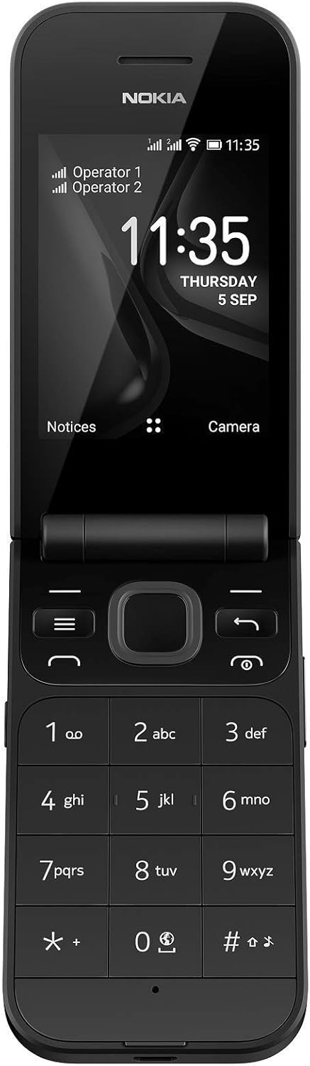 Nokia 2720 Flip Mobile, Mobile Phone, Dual Screen, Equipped with 4G Internet - Long Battery Life - Compact and Strong Dual Sim Card 4 GB Internal Memory, 512 MB RAM, Dual SIM Featured phone