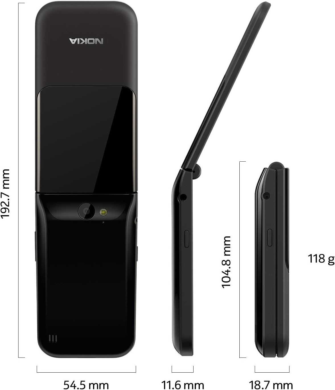 Nokia 2720 Flip Mobile, Mobile Phone, Dual Screen, Equipped with 4G Internet - Long Battery Life - Compact and Strong Dual Sim Card 4 GB Internal Memory, 512 MB RAM, Dual SIM Featured phone