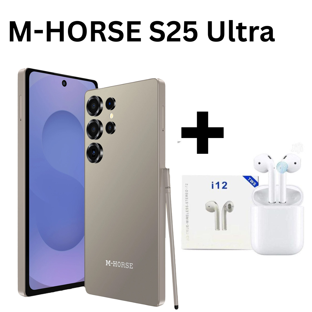 M-HORSE S25 Ultra 6.6'' HD + incell 4GB RAM + 64GB ROM 5MP Front camera +8MP Rear camera 5000mAh battery capacity with stylus pen side fingerprint UNLOCK Android 14 phone smartphone +FREE EARPODS
