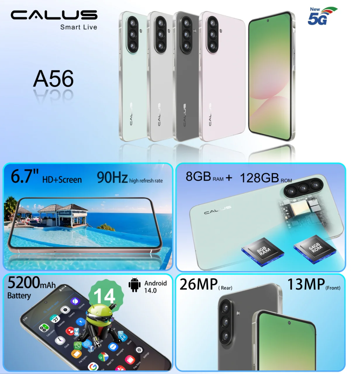 Best price for CALUS A56 128GB ROM+8GB RAM 6.7