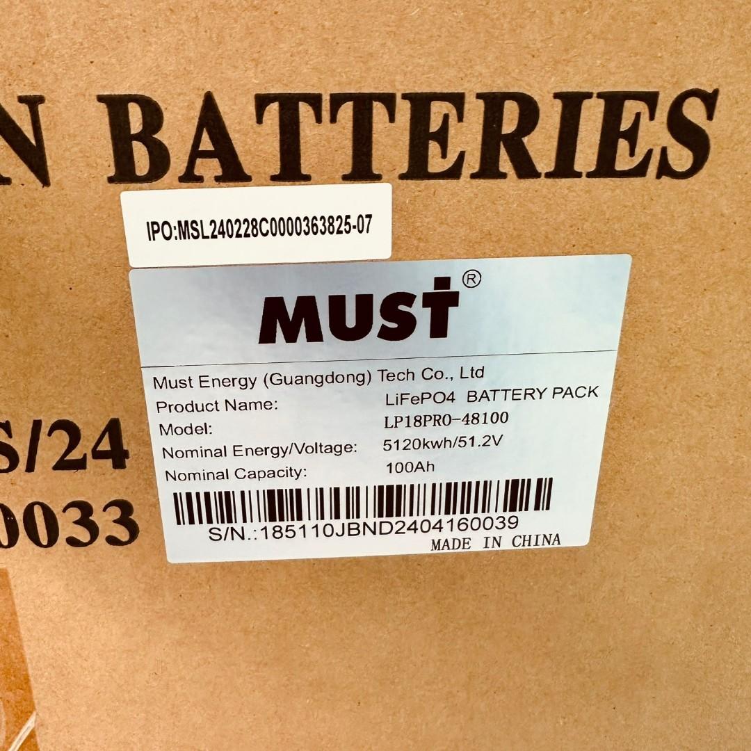 Lithium battery LifePO4 51.2V 100AH