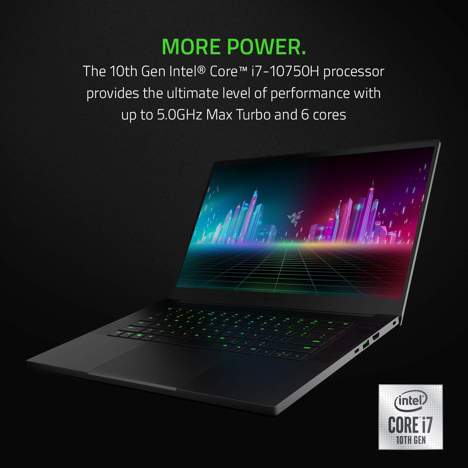 Razer Blade 15 Base Gaming Laptop 2020 Intel Core i7-10750H ,6GB NVIDIA GeForce GTX 1660 Ti,16GB RAM, 512 SSD, Chroma RGB Lighting, Black, Windows 11