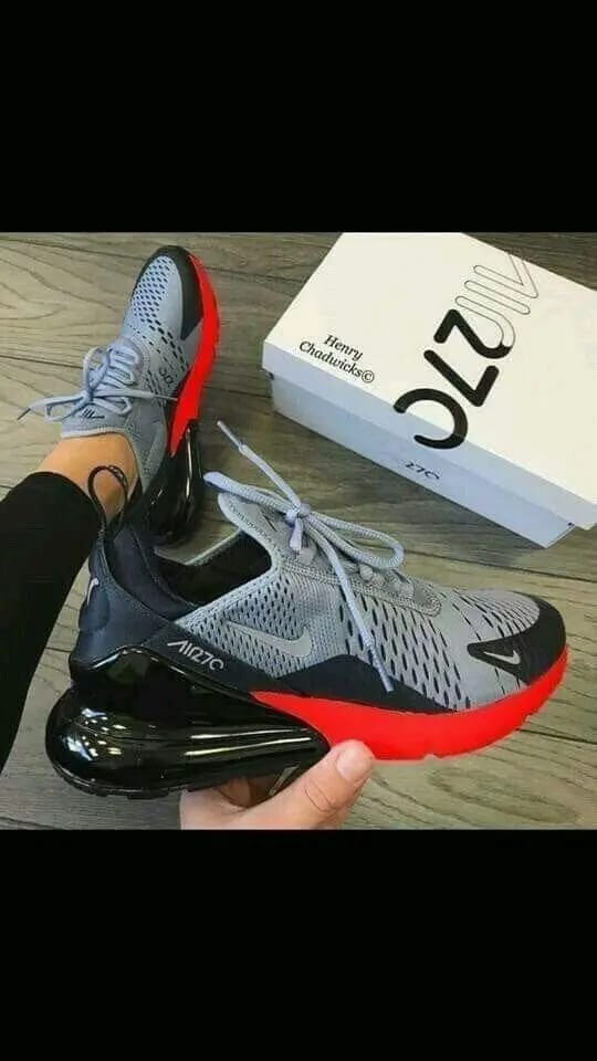 ⚡ORIGINAL, AIR max LATEST airmax270,NEW ARRIVAL🥰LEATHER⚡high quality 1st leather airmax 270,Available in all colours white, grey  and black 😘unisex ladie rubber sports classic rubbers ⚡🔥very cute🔥