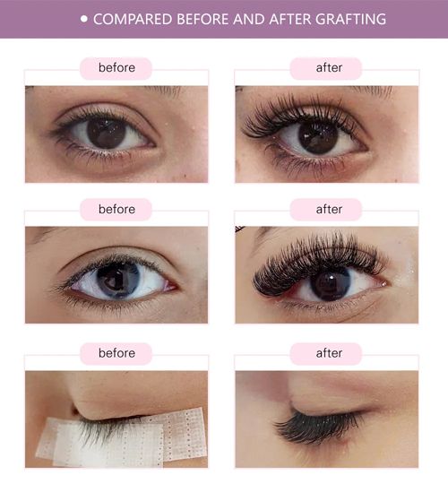 16Rows Classic Individual Eyelash Extension Lashes Matte Black Professional  MIX 7-15MM Soft Natural Curl Faux Mink Eyelashes Extension Individual Eyelashes Artificial Fake False Eyelashes