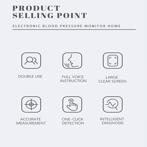 Upper Arm Blood Pressure Monitor Voice Broadcast Measurement Tool Portable LCD Digital Tonometer Sphygmomanometer Tensiometer Heart Rate Pulse Meter Health Care BP Monitor
