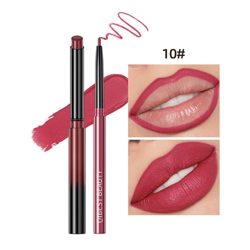 2 Stuks Lippenstift Lipliner Pen Set Matte Fluwelen Lipliner Potlood Contour Sexy Rode Lipstick Langdurige Cosmetica