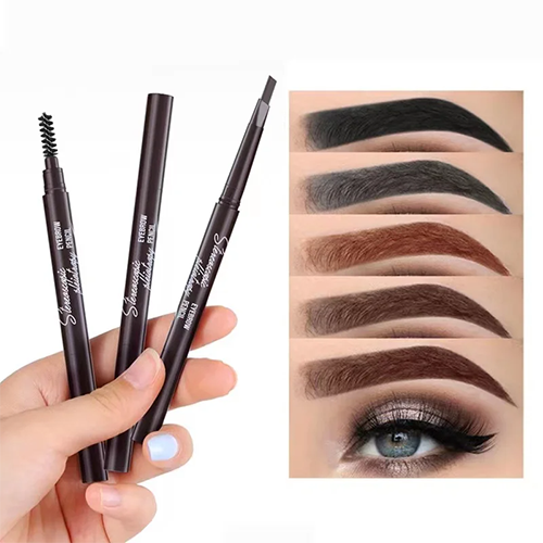2 in 1 Eyebrow pencil professional Cosmetics makeup for women 5 Colors Waterproof Eyebrow Tattoo brush Long Lasting eyebrow pen
