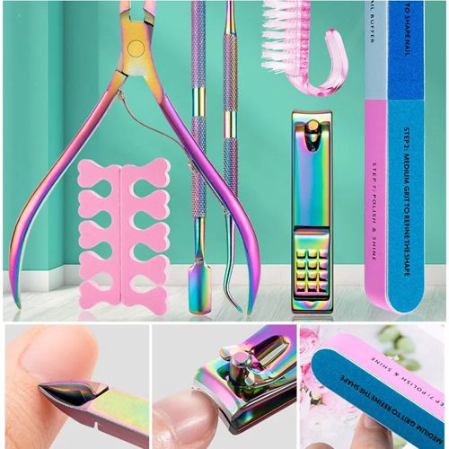 Nail Art Tools Set Sand Files Buffer Sponge Block Brush Cuticle Nipper Nail Scissors Kit UV Gel Polish Tools Manicure Set