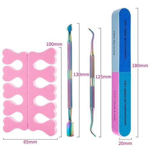 Nail Art Tools Set Sand Files Buffer Sponge Block Brush Cuticle Nipper Nail Scissors Kit UV Gel Polish Tools Manicure Set