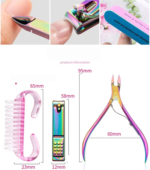Nail Art Tools Set Sand Files Buffer Sponge Block Brush Cuticle Nipper Nail Scissors Kit UV Gel Polish Tools Manicure Set
