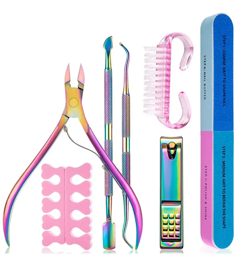 Nail Art Tools Set Sand Files Buffer Sponge Block Brush Cuticle Nipper Nail Scissors Kit UV Gel Polish Tools Manicure Set