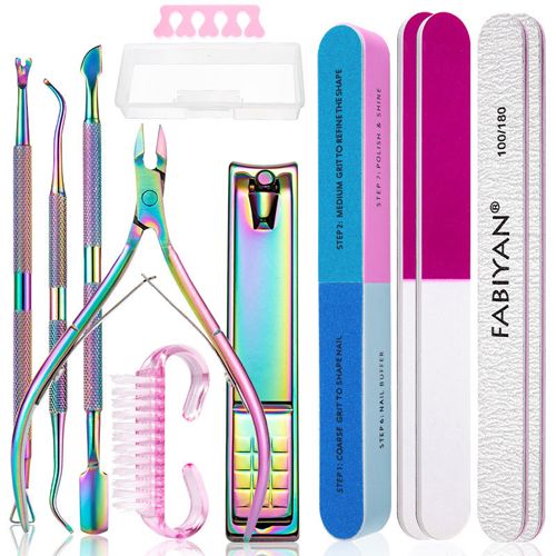 Nail Art Tools Set Sand Files Buffer Sponge Block Brush Cuticle Nipper Nail Scissors Kit UV Gel Polish Tools Manicure Set