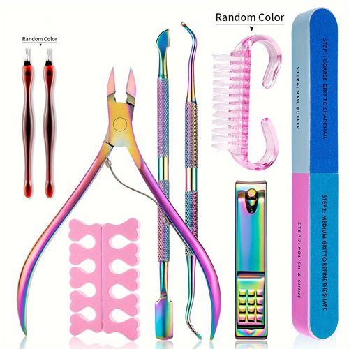Nail Art Tools Set Sand Files Buffer Sponge Block Brush Cuticle Nipper Nail Scissors Kit UV Gel Polish Tools Manicure Set