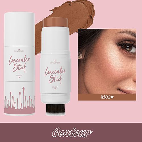 Dual-ended multi-functional contour foundation stick and blush highlighter stick can be retouched to add bright and long-lasting view 7