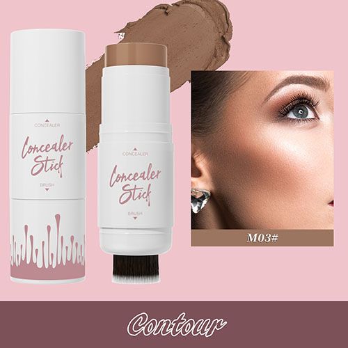Dual-ended multi-functional contour foundation stick and blush highlighter stick can be retouched to add bright and long-lasting view 8