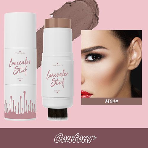 Dual-ended multi-functional contour foundation stick and blush highlighter stick can be retouched to add bright and long-lasting view 9