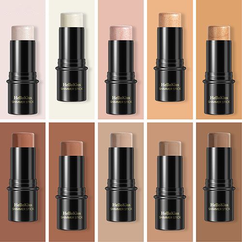 Waterproof Shimmer Face Bronzer 15 Color Highlighters Glitter Corrector Contour Illuminator Stick Creamy Blush Makeup Cosmetics