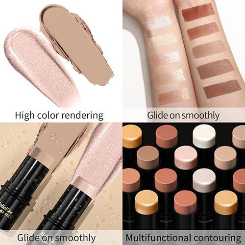 Waterproof Shimmer Face Bronzer 15 Color Highlighters Glitter Corrector Contour Illuminator Stick Creamy Blush Makeup Cosmetics