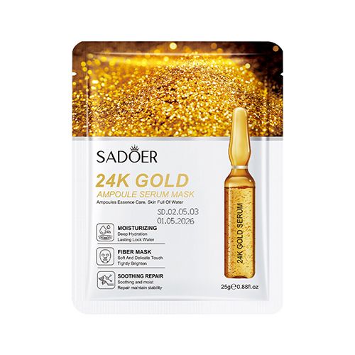 Facial Mask Sheet Pores Moisturizing 24K Gold Vitamin C Hyaluronic Acid Face Mask Facial Moisturizing Firming Hydrating Facial Masks Skin Care Oil-Control Anti-Aging Replenishment Face Care Treatments