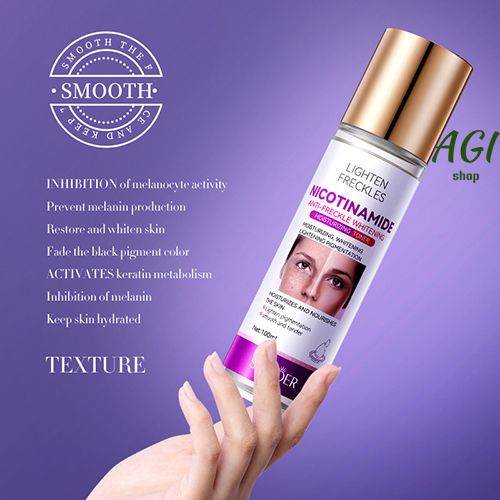 Face Skin Care Set Nicotinamide Whitening Freckles Cream + Facial Cleanser + Moisturizing lotion + Face Essence + Face Toner + Masks 5 Pcs  Remove Melasma Dark Spot Acne Marks Brightening Skin Tone