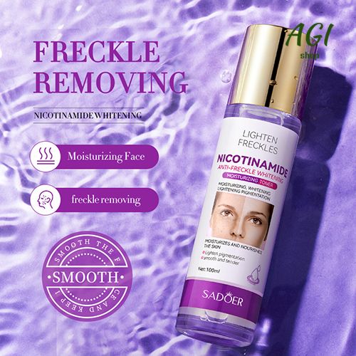 Face Skin Care Set Nicotinamide Whitening Freckles Cream + Facial Cleanser + Moisturizing lotion + Face Essence + Face Toner + Masks 5 Pcs  Remove Melasma Dark Spot Acne Marks Brightening Skin Tone
