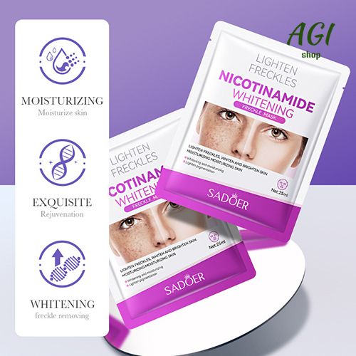Face Skin Care Set Nicotinamide Whitening Freckles Cream + Facial Cleanser + Moisturizing lotion + Face Essence + Face Toner + Masks 5 Pcs  Remove Melasma Dark Spot Acne Marks Brightening Skin Tone