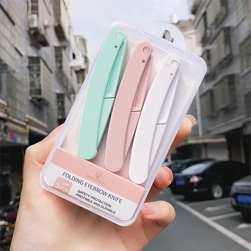 1/3Pcs Eyebrow Trimmer Facial Epilators for Women Pocketknife Eyebrow Profiler Hair Remover for Ladies Face Eyebrow Shape Shaver view 5